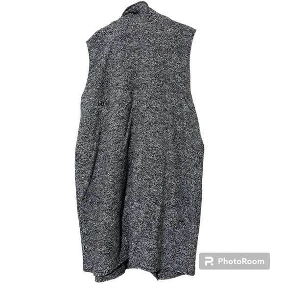 TAHARI womens plus size 3X heather grey open front wool blend longline vest NWT - Picture 2 of 8
